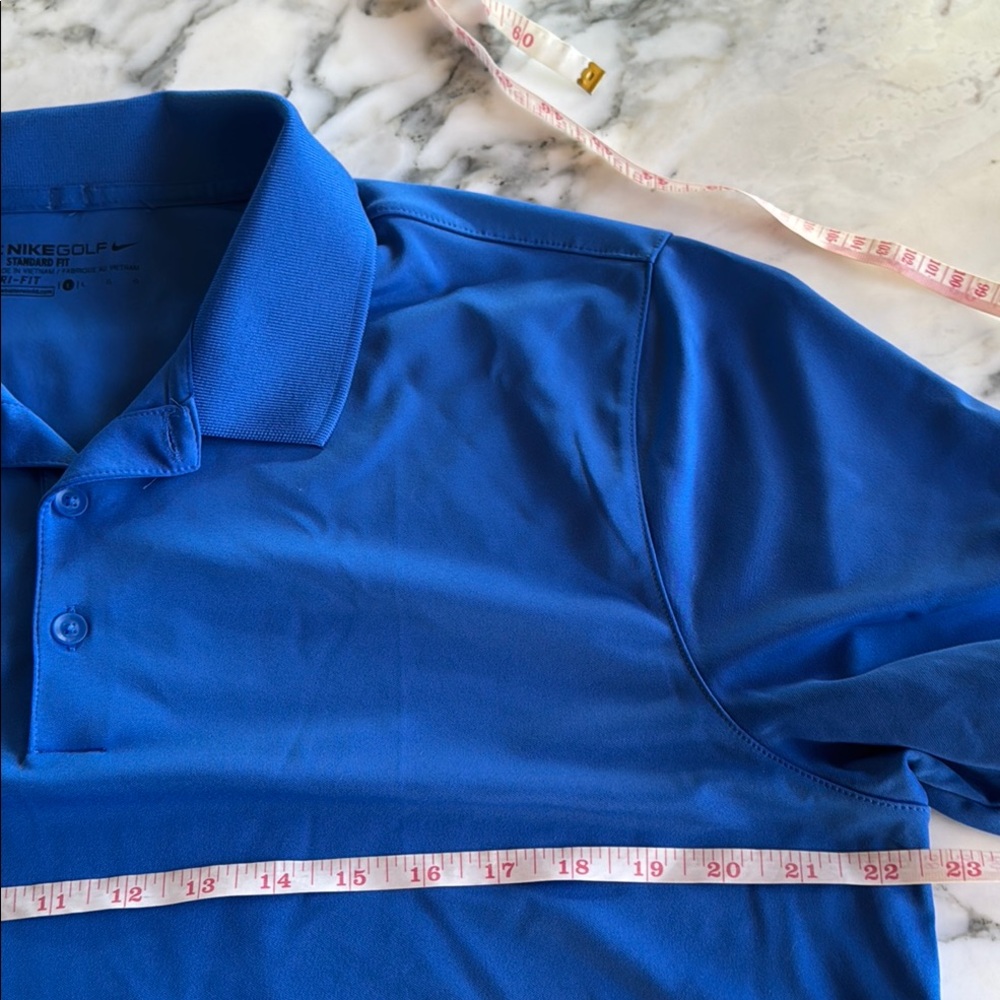 Nike Blue Golf Performance Standard Dri-Fit Polo Shirt Mens size Large - Picture 4 of 10